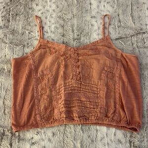 Lucky Brand Delicate Pink Embroidered Cami Top